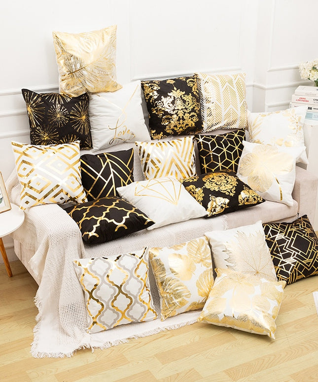 Poszewka na poduszkę elegancka w złotych kolorach