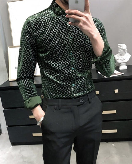 Męska koszula wzorzysta o prostym kroju