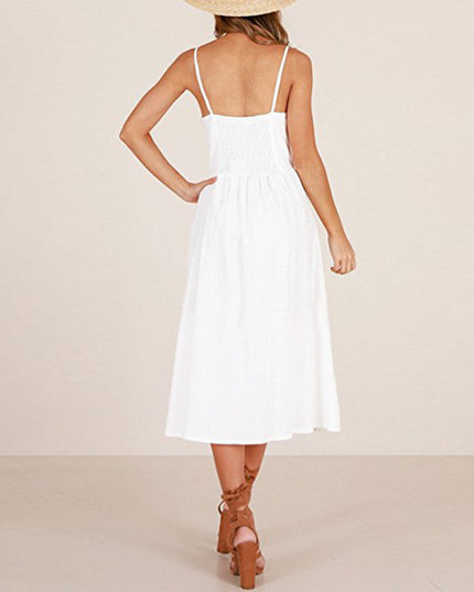 Sukienka midi prosta z kieszonkami