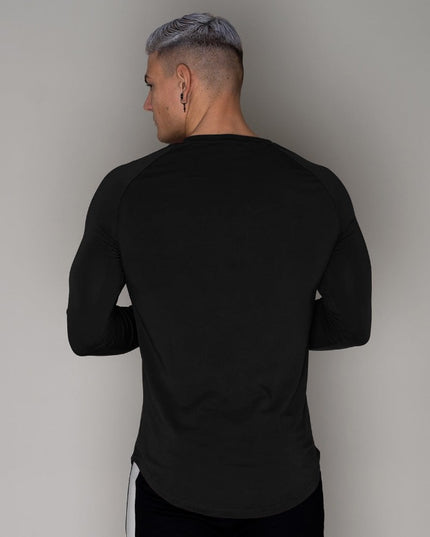 Męska koszulka z długim rękawem o prostym kroju