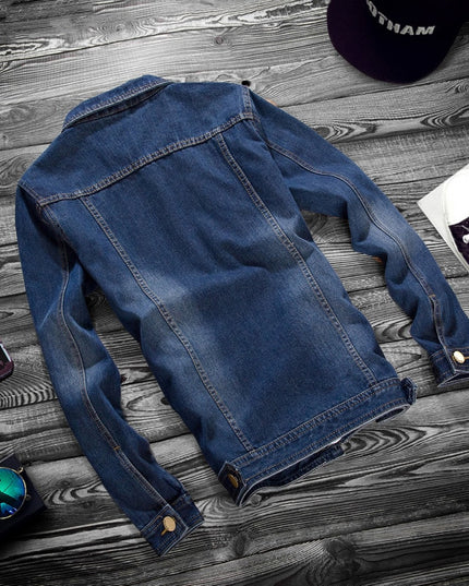 Męska kurtka jeansowa klasyczna o prostym kroju