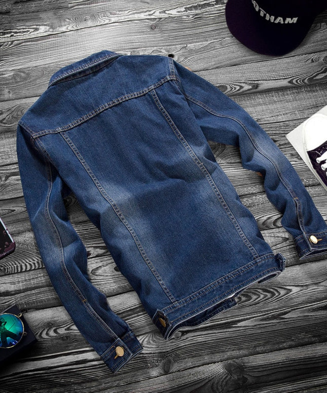 Męska kurtka jeansowa klasyczna o prostym kroju
