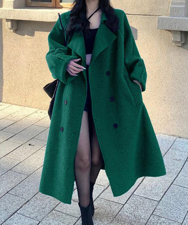 Damski płaszcz oversize wiązany w talii