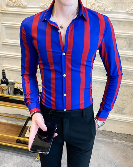 Męska koszula dopasowana w paski