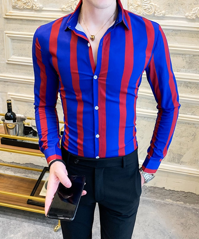 Męska koszula dopasowana w paski