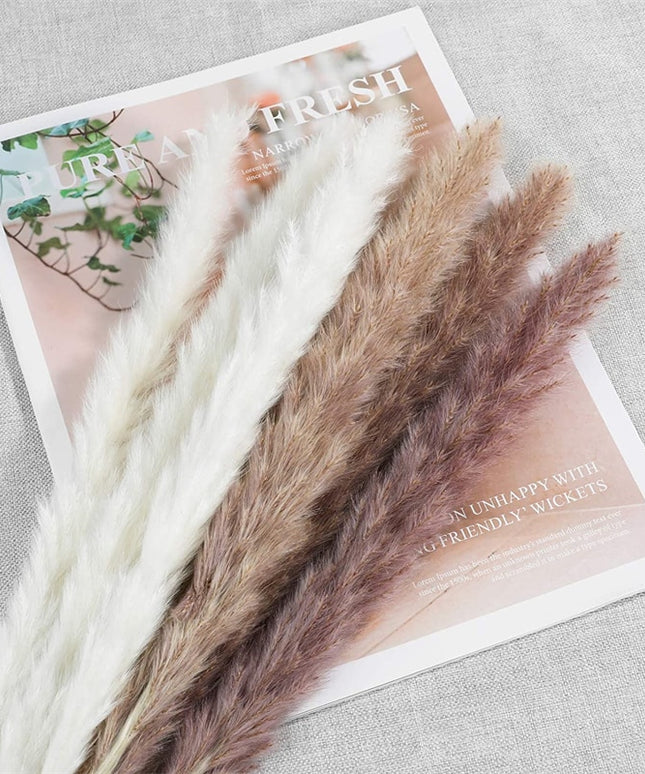 Trawa pampasowa dekoracyjne kwiaty długość 45 cm 15 sztuk