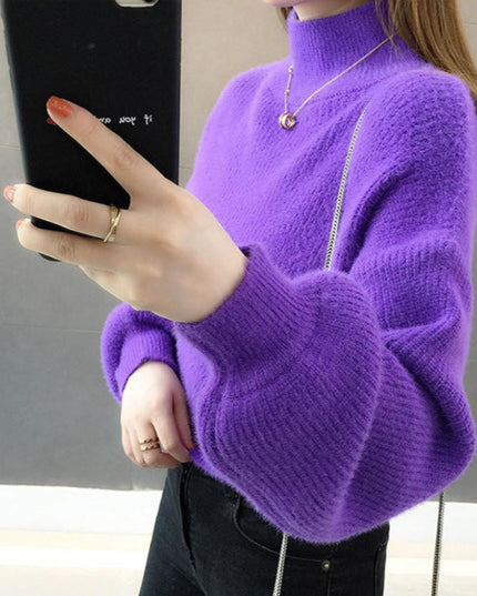 Damski sweter oversize z golfem