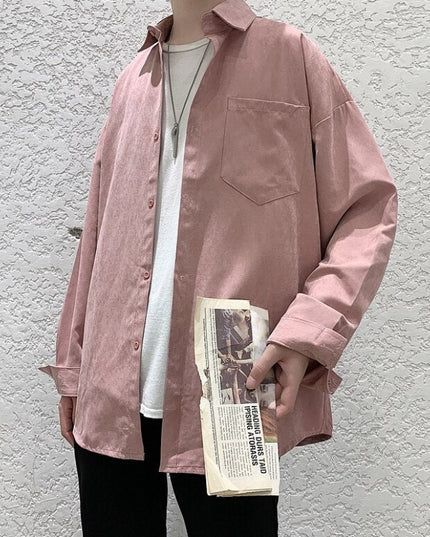 Męska koszula gładka o kroju oversize