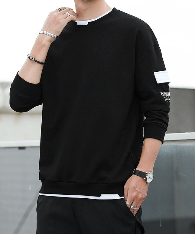 Męska bluza nierozpinana z kieszonką na rękawie