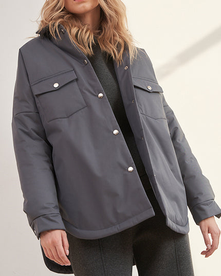 Damska kurtka przejściowa koszulowa ocieplana