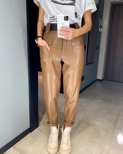 Damskie spodnie skórzane