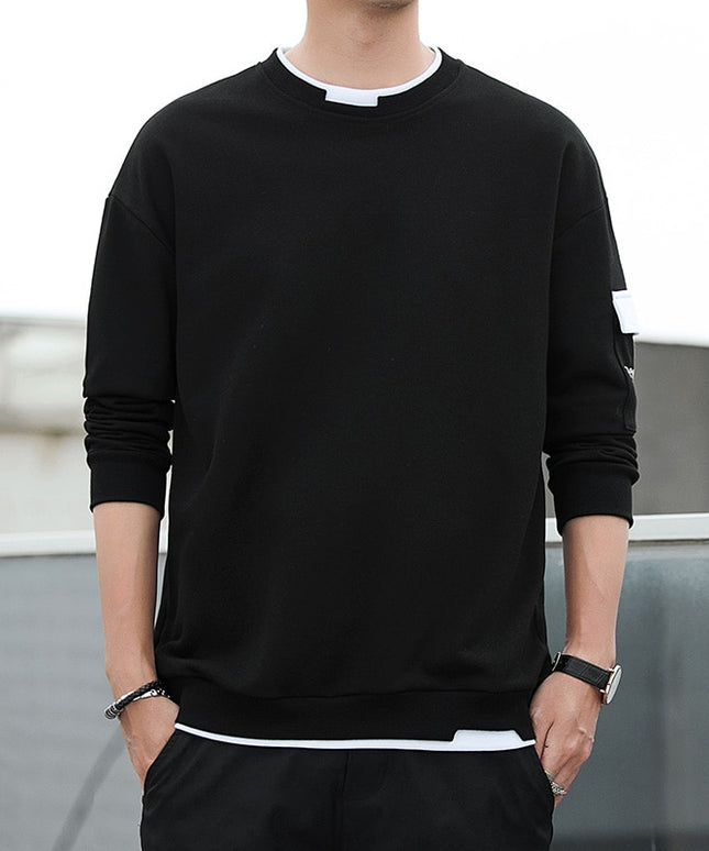 Męska bluza nierozpinana z kieszonką na rękawie