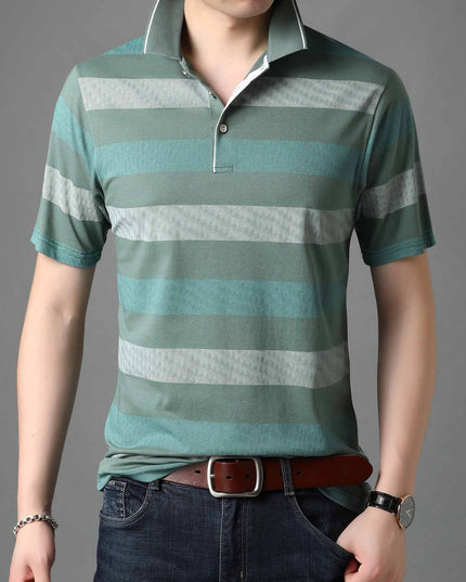Męska koszulka polo w kolorowe paski