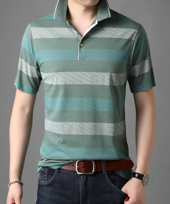 Męska koszulka polo w kolorowe paski