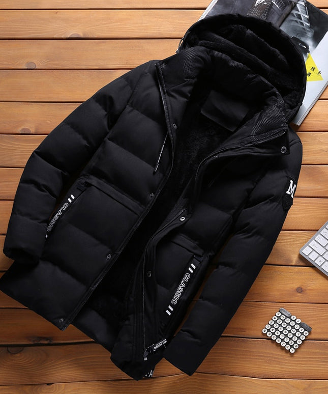 Męska kurtka zimowa ocieplana pikowana z kapturem