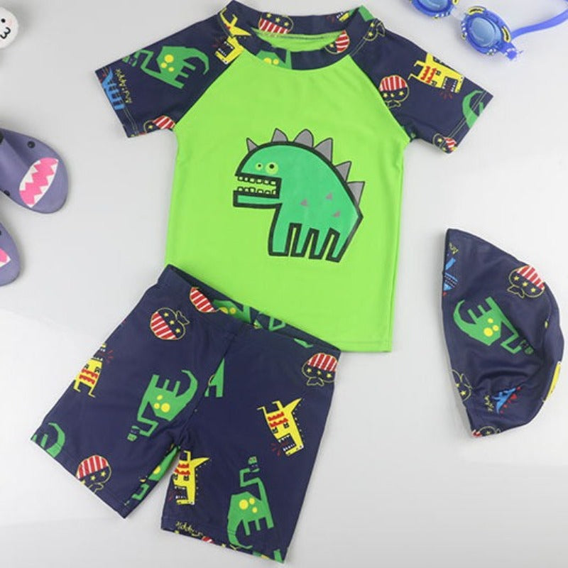 Dwuczęściowy kostium kąpielowy dla chłopców w dinozaury