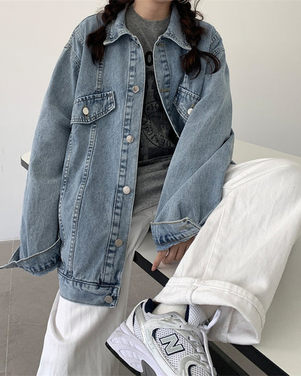 Damska kurtka jeansowa klasyczna oversize