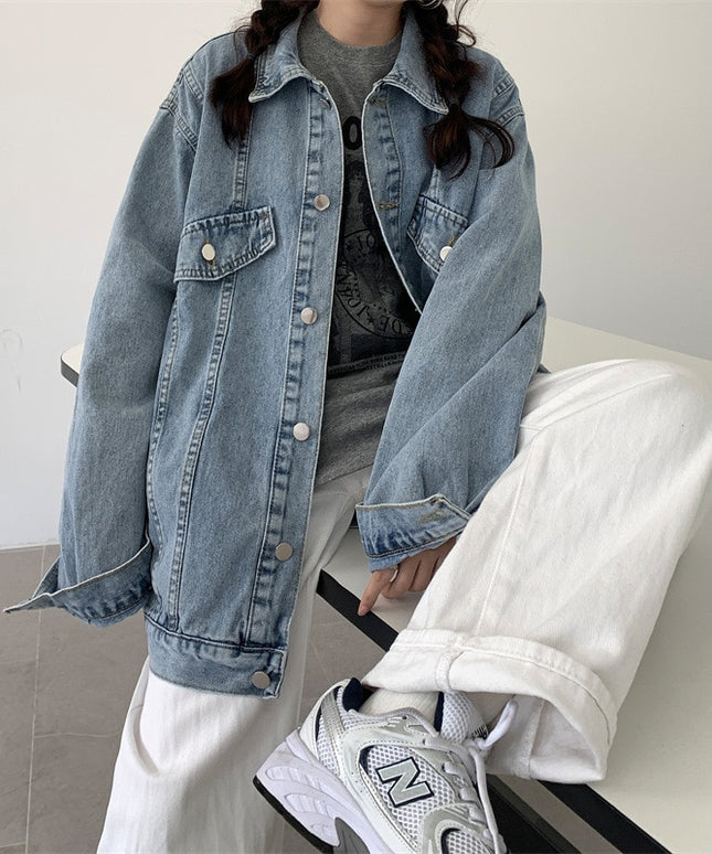 Damska kurtka jeansowa klasyczna oversize