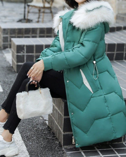 Damski kurtka zimowa taliowana z futerkiem