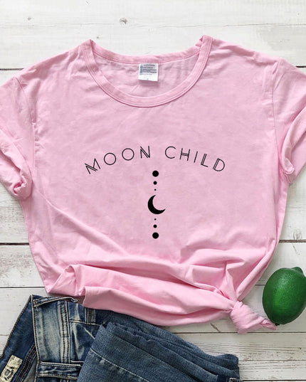Damski T-shirt z napisem MOON CHILD