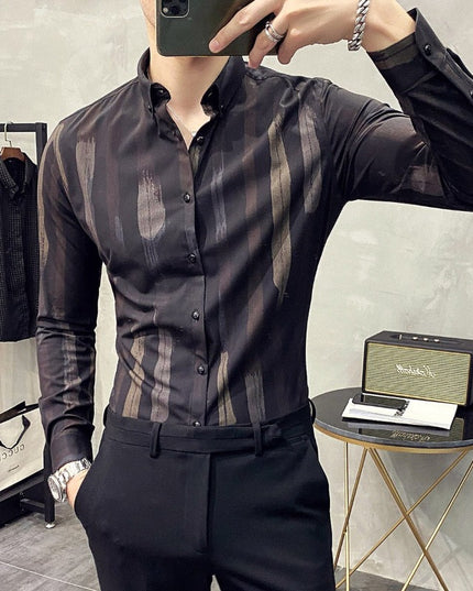 Męska koszula o dopasowanym kroju w paski