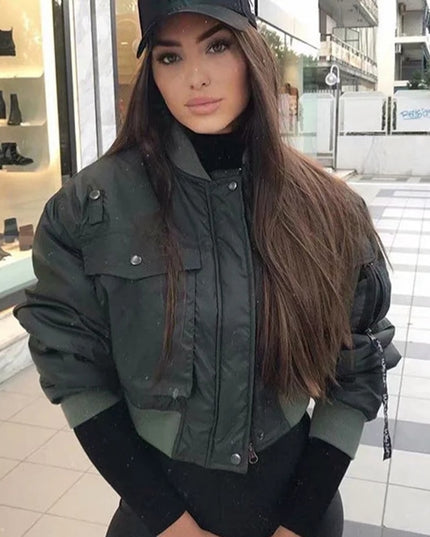 Damska kurtka przejściowa długości crop