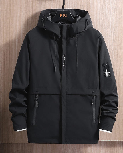 Męska kurtka zimowa pod szyję z kapturem