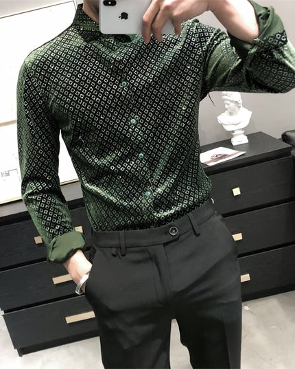 Męska koszula wzorzysta o prostym kroju