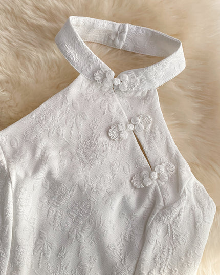 Damski top z fakturą w kwiaty