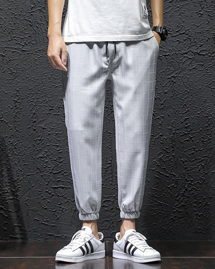 Męskie spodnie eleganckie ze ściągaczami