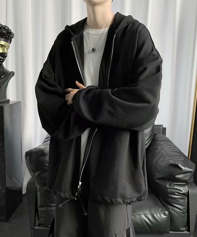 Męska bluza oversize z kapturem zapinana na suwak