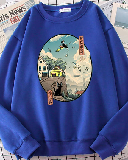 Męska bluza bez kaptura z nadrukowanym obrazkiem