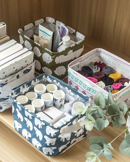 Organizer pudełko do przechowywania lniane