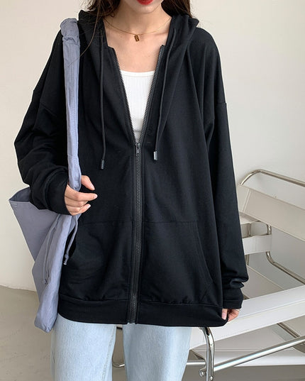 Damska bluza oversize z kapturem rozpinana