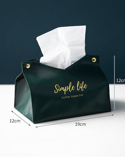 Pudełko na chusteczki skórzane z napisem