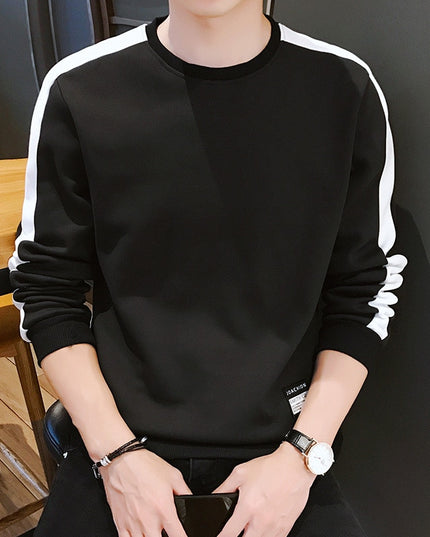 Męska bluza bez kaptura z paskiem na rekawach