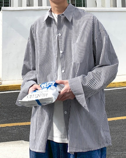 Męska koszula o kroju oversize w paski