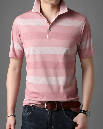 Męska koszulka polo w kolorowe paski