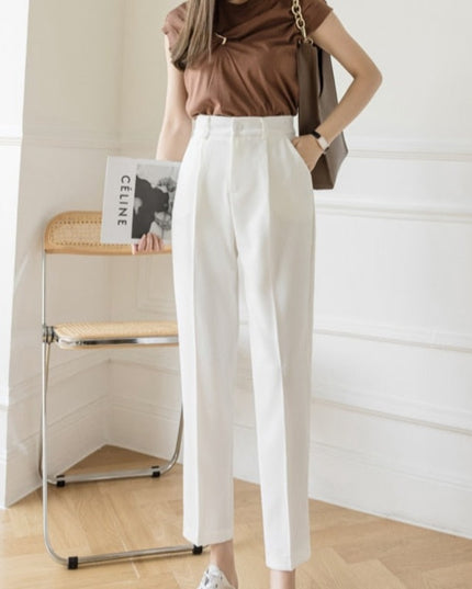 Damskie spodnie chinosy z prostymi nogawkami