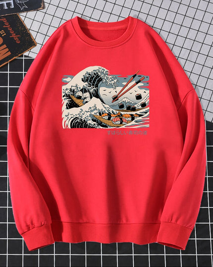 Męska bluza bez kaptura z nadrukowanym obrazkiem