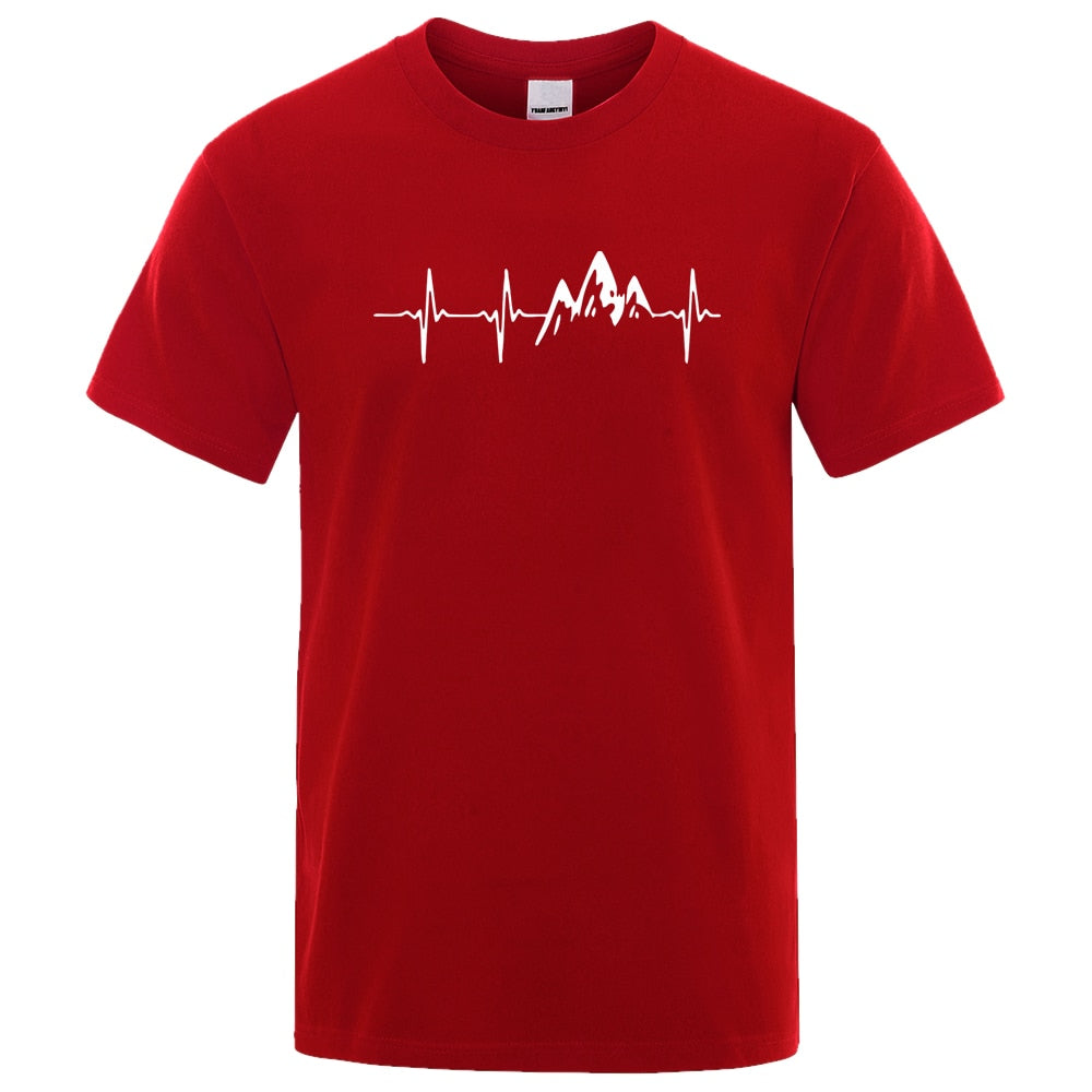 Męski T-shirt z nadrukiem z motywem gór