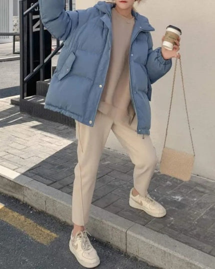 Damska kurtka zimowa oversize z kapturem