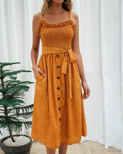 Sukienka midi wiązana w talii