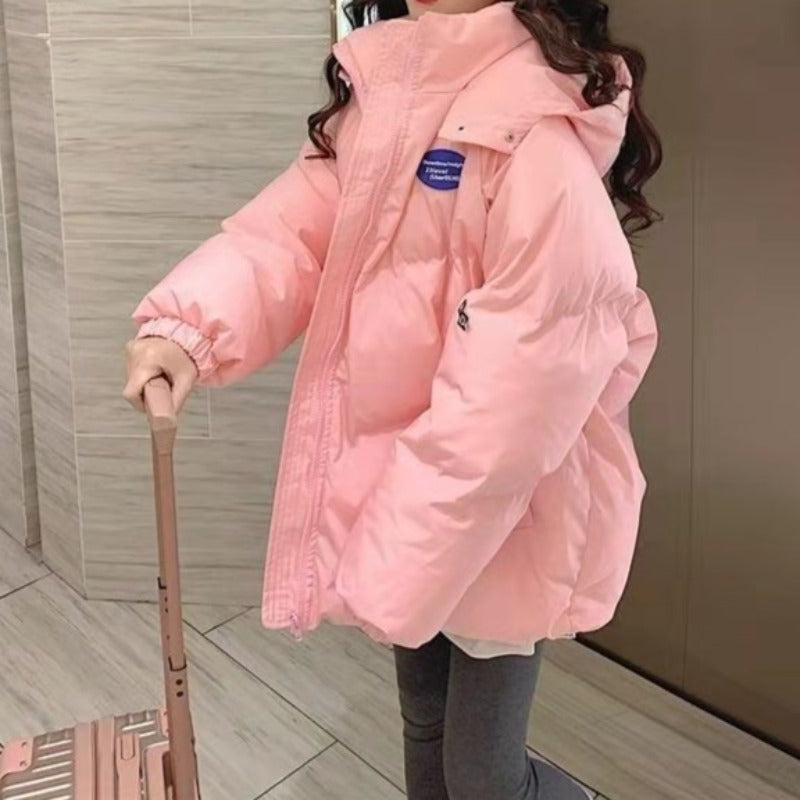 Damska kurtka zimowa oversize z kapturem