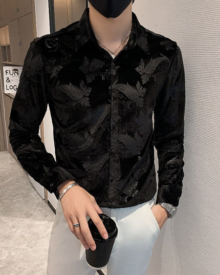 Męska koszula żakardowa o dopasowanym kroju