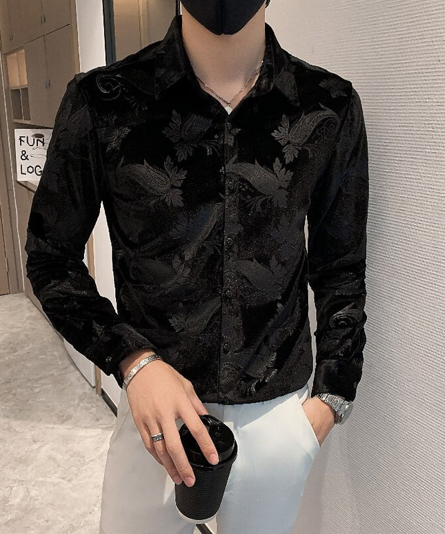 Męska koszula żakardowa o dopasowanym kroju