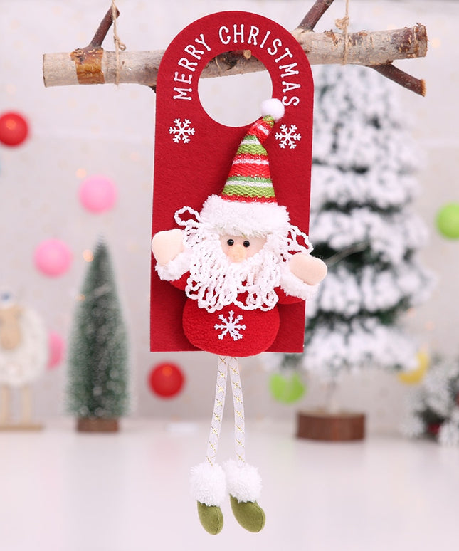Świąteczna czerwona ozdoba wisząca z mikołajem