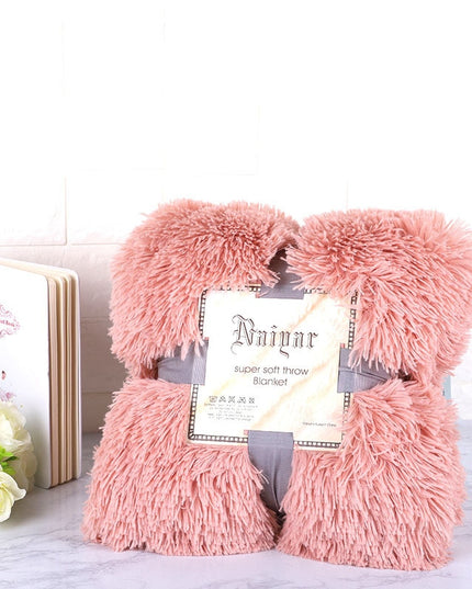 Miękki koc z długim włosiem