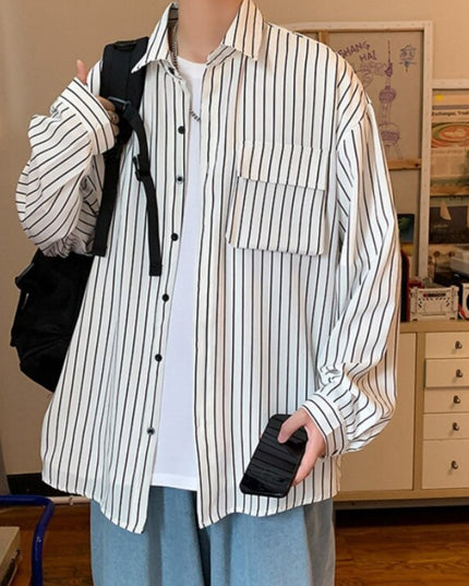 Męska koszula o kroju oversize w paski