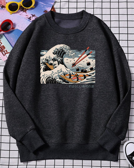 Męska bluza bez kaptura z nadrukowanym obrazkiem